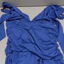 Women Sexy Halter V Neck Mini Dress Flowy Irregular Ruffle Hem Backless Summer Dress Ruched Cocktail Party Dresses (Small, Royal Blue)