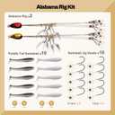 Alabama Rig (A-Rig) Fishing Lures Kit 2 Rigs, 10 Jig Heads & Swimbaits, Tackle Box for Striper/Bass Fishing