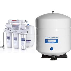 COMFEE 5-Stage Reverse Osmosis System, NSF Certified Water Filte & APEC Water Systems Tank-4 4 Gallon Residential Pre-Pressurized Reverse Osmosis Water Storage Tank COMFEE 5-Stage Reverse Osmosis System, NSF Certified Water Filte & APEC Water Systems Tank-4 4 Gallon Residential Pre-Pressurized Reverse Osmosis Water Storage Tank