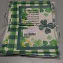 2 x XCHI Green Plaid Four-Leaf Clovers Shamrocks Horseshoes St. Patrick's Day Table Runner Table Decoration for Party Home Kitchen Dining Holiday Decor 13x72 Inch