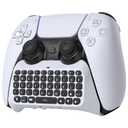Wireless Controller Keyboard for PS5/PS5 Pro, Bluetooth 3.0Mini Portable Gamepad Chatpad with Built-in Speaker&3.5MM Audio Jack for PS5/PS5 Pro Voice Chat Board for Messaging&Gaming Live Chat (White)