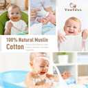 Yoofoss Muslin Burp Cloths for Baby 10 Pack 100% Organic Cotton Baby Washcloths for Boys Girls Large 20''X10'' Super Soft and Absorbent White
