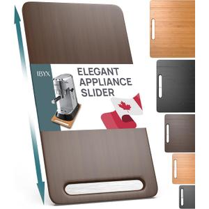 Ibyx Elegant Sliding Tray for Your Coffee Maker & Heavy Kitchen Appliances - Sturdy, Slides Easily from Under The Cabinet (Brown, 7.5W x 14.5D)