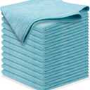USANOOKS Microfiber Cleaning Cloth - Turq - 12Pcs (12.5x12.5 inch) High Performance - 1200 Washes, Ultra Absorbent Car Towel Traps Grime & Liquid for Streak-Free Mirror Shine - car Washing Cloth