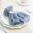 60 Pack Dusty Blue Cheesecloth Napkins Washable 21x21 Inches Dusty Blue Cloth Napkins Set of 60 Bridal Baby Shower Dinner Table Napkins for Wedding Rustic Boho Cotton Gauze Summer Party Table Decor