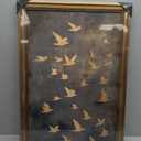 Vintage Gold Framed Wall Art Flying Bird Pictures Wall Decor 16x24 Inch