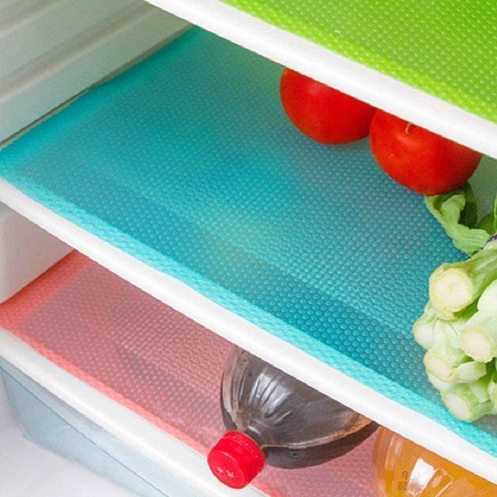 16Pcs Refrigerator Mats, Waterproof Non-Slip EVA Refrigerator Liner Pads Drawers Shelves Cabinets Storage Kitchen and Placemats-B-16-1
