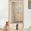 78.7 inch Extra Tall Pet Gates for Cats Dogs, Adjustable 27.5" ~ 37.4" Wide Cat Gate, Pressure Mounted Full Door Pet Gate for Doorway, Stairs,House(White, 78.7")