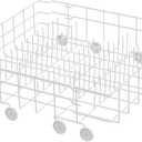 UPGRADED 808602302 Dishwasher Lower Dishrack Compatible with Frigidaire Kenmore Dishwasher Rack Replacement Parts with Wheels, 808602302 154432602 Frigidaire Dishwasher Rack Parts Bottom Rack