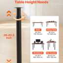 VEVOR Adjustable Table Legs, 28-43.3 in Steel Furniture Legs, 1200 lbs Max Load Heavy Duty, Quick Installation, Ideal for Home Office Desk DIY, Coffee Dinner Bar Tables, Workbenches, Set of 4, Black