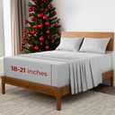 Mellanni Extra Deep King Sheets - 4 PC Iconic Collection Bedding - Hotel Luxury, Ultra Soft, Cooling Bed Sheets - Wrinkle, Fade, Stain Resistant (King, Light Gray)