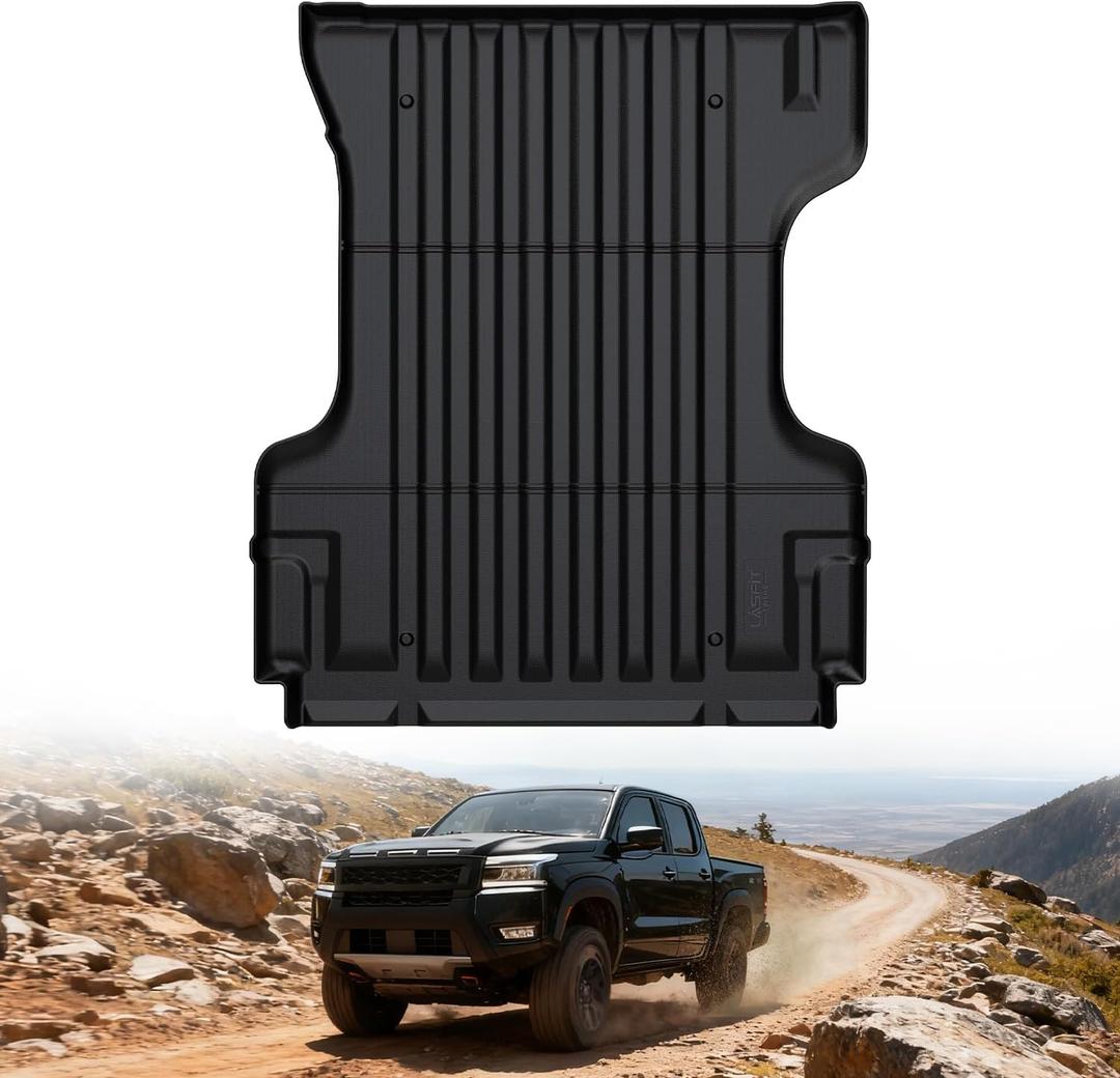 LASFIT Bed Mat for Nissan Frontier 2022-2026 6FT/73.3 Inches (Not Fit Drop-in Bed Liners), All Weather TPE Custom Fit Truck Bed Mat for Frontier 2022 2023 2024 2025 2026 Crew Cab Bed Liner, Black