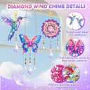 Crafts for Girls 8-12, Diamond Art Kits for Girls Ages 8-12, 3 PCS Diamond Art, DIY Suncatchers & Wind Chime Kits for Kids, Great Arts & Crafts Birthday Gift, Pretty Home/Garden/Backpack dcor