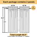 Lecloud Hunter Green Sheer Curtains 54 Inch Length 2 Panels, Voile Light Filtering Curtains with Rod Pocket, Transparent Tulle Drapes for Bedroom Laundry, Each Panel 42 X 54 Inch