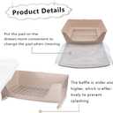 PINVNBY Large Rabbit Litter Box Corner Toilet Box Bigger Pan Pet Potty Trainer with Drawer for Adult Bunny Guinea Pig Chinchilla Ferret Galesaur Hedgehog Small Animals(Brown)