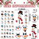 4 x 45pcs Snowman Face Stickers for Crafts Cute Christmas Ornaments Vinyl Snow Man Face Decals Xmas Winter Holiday Stickers for Window Glass Cups Balls Jars Wall Party Supplies Home Decoration(face45)
