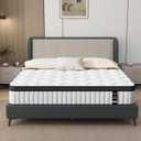 REALONE Full Mattress,10 Inch Hybrid White Mattresses,Gel Memory Foam Spring Mattress in a Box,Medium Firm Pressure Relief