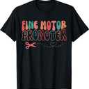 Groovy Fine Motor Promoter Occupational Therapy OT Therapist T-Shirt (M, Black)