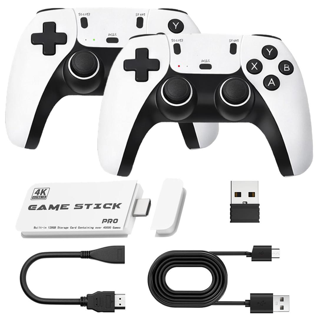 2026 Upgrade M15 Retro Game Stick Pro, 128G, with 40,000 Built-in Classic Video Games, Retro Gaming Console with 23 Emulators, Plug & Play for TV Video Gaming Stick with Dual 2.4G Controllers