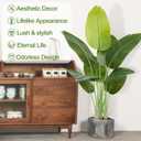 Lifelike Bird of Paradise Artificial Plant 4ft Faux Banana Leaf Tree with 9 Trunks for Home Decor - Perfect Indoor Silk Floor Plant for Living Room, Office, and Bedroom Ambiance Enhancement