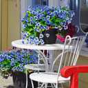 14 Bundles Fake Mums Fake Plants Artificial Mums for Outdoors Artificial Flowers for Yard Porch Home Garden Fall Indoor Outdoor Decor(Blue)