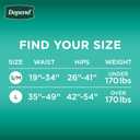 Depend Adult Diapers with Tabs, Unisex, Large (35-49" Waist), 48 Count