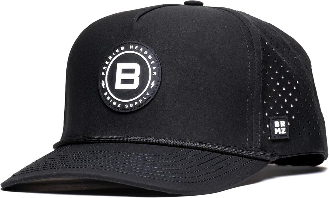 BRIMZ Outdoor Performance Hat - Water & Sweat Resistant Hats - Breathable & Moisture-Wicking Snapback (One Size)