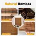 Niche Blinds Cordless Roman Shades, Pure Natural Bamboo, Light Filtering Blinds for Window Treatment, Privacy Yellow-Brown 22x48in