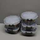 M MCIRCO 30 Pieces Glass Food Storage Containers with Snap Locking Lids,Glass Meal Prep Containers Set - Airtight Lunch Containers, Microwave, Oven, Freezer and Dishwasher (Gray)