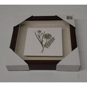 10"x10" Framed Tile - Vintage Floral Yellow Dandelion Flowers Botanical Art Illustration Vintage Art