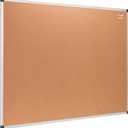 Amazon Basics Rectangular Bulletin Board, Cork Board for Wall, Vision Board for Classroom and Office, Aluminum Frame, 35" x 47", Brown