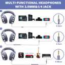 OneOdio Wired Over Ear Headphones Studio Monitor & Mixing DJ Stereo Headsets with 50mm Neodymium Drivers and 1/4 to 3.5mm Jack for AMP Computer Recording Podcast Keyboard Guitar Laptop - Light Blue