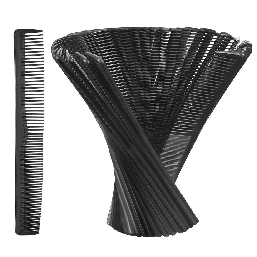 Hestya 36 Pack Hair Comb Bulk 7 Inch Carbon Fiber Cutting Comb All Purpose for Men Women Plastic Hairdressing Styling for Salon or Hotel Hair Care, Black