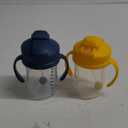 Dr. Brown's Milestones Baby's First Straw Cup, Training Cup with Weighted Straw, 9oz/270mL, Dark Blue/Vintage Yellow, BPA Free, 6m+, 2 Pack