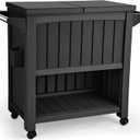 YITAHOME 85 Quart Rolling Cooler Cart with Bottle Opener Drainage, Portable Patio Cooler on Wheels, Outdoor Beverage, Ice Chest Cart for Pool Deck Party BBQ Cookouts (Black)