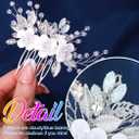 Catery Flower Bridal Hair Comb Wedding Hair Clip Rhinestone Hair Accessories for Brides and Women (Silver)