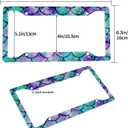 Mermaid License Plate Frame 2 Pack Universal US Car Plate Holder Cover Accessories Decor with Screw for Women Man 12.3 x 6.3 Inch