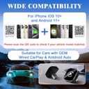 Wireless CarPlay Adapter, 2026 Upgraded Wired to Wireless for Apple CarPlay & Android Auto, Mini USB Design Car Play Adapter with Type-C Extension, Plug and Play, Stable Connection & No Latency