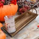 Wooden Candle Tray, Pillar Candle Holder with Black Metal Handles, Rectangular Centerpiece for Rustic Dining Table,Home Decor Accessories for Kitchen CounterCoffee Table, Fireplace