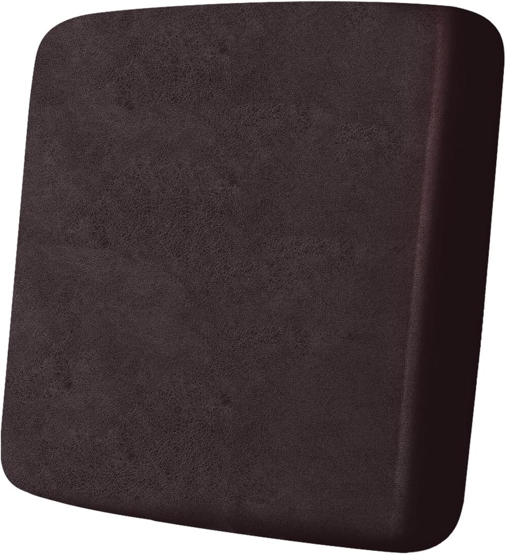 Leather Look Couch Cushion Covers Sofa Seat Slipcovers Sets Couches Furniture Protector for Sectional Armchair Loveseat Pets Kids Stretch Spandex Fabric (1 Cushion Armchair, Chocolate)