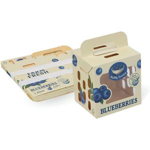 1 Pint Paper Berry Baskets  Food-Grade Produce Containers for Blueberries  Vented, Eco-Friendly, FSC-Certified Blueberry Storage Gift Boxes for Farmers Market & Home Use (Pack of 8)