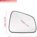 ACROPIX Car Rearview Passenger Side Heated Mirror Glass Replacement W/Backing Plate Fit for Chevrolet Trax - Pack of 1 White Glass