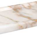 Small Marble Bathroom Tray, Real Marble Vanity Tray, Natural Stone Organizer for Countertop, Mini Marble Organizer for Jewelry Perfume Towel, Non-Resin Non-Ceramic (Calacatta Gold 7.9 x 3.9 x 0.7)