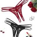 Avidlove Women Lace Panties Floral Lace Briefs Mesh Hollow Out G-String Thongs T-back Underwear, 1-4, M