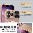 SSLOTSCASE for iPhone 17 Pro Case with 2X Screen Protector, HD Clarity Anti-Scratch, Card Holder & Kickstand & Slide Camera Cover, Military-Grade Heavy Duty Rugged Phone Cover for iPhone 17 Pro, Gold