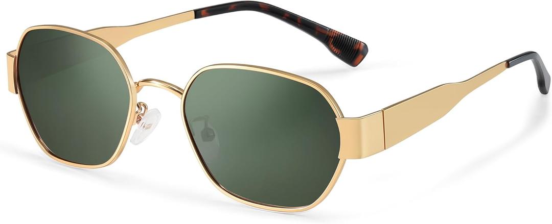 Polarized Sunglasses Women Men Trendy Hexagonal Metal Frame UV Protection