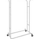 Fishat Silver Heavy Duty Double Rod Garment Clothes Rack for Hanging Clothes Chrome, Commercial Rolling Organizer Commercial Metal with Lockable Wheels Mobile for Coats Dresses