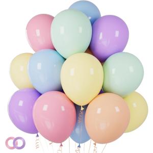 Pastel Balloons 100 Pack 12 inch Pastel Colors Latex Party Balloons for Birthday Rainbow Party Baby Shower Wedding Decorations