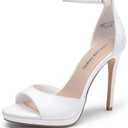 DREAM PAIRS Women's Heels, High Stilettos Ankle Strap Sexy Comfort Dress Shoes Wedding Bridal Pumps Sandals (Size: 6)