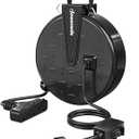 DEWENWILS 30 Ft Retractable Extension Cord Reel, Ceiling/Wall Mount 16/3 Gauge SJTW Power Cord with 3 Electrical Outlets Pigtail for Garage and Shop, 10 Amp Circuit Breaker, Metal Plate, UL Listed